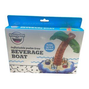 Big Mouth Inflatable Palm Tree Beverage Boat Holds Up To 5 Drinks New‎ In Box